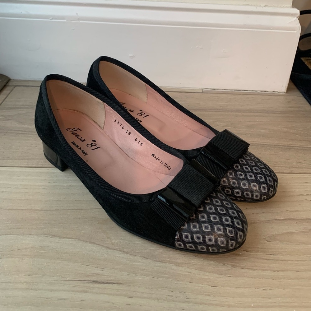 Ferca 81 Ballet flats leather suede black made in Italy